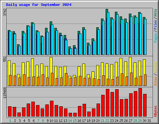 Daily usage for September 2024