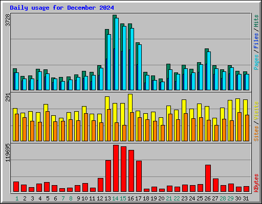 Daily usage for December 2024