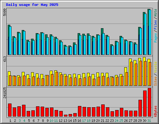 Daily usage for May 2025
