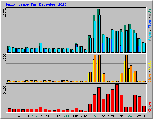 Daily usage for December 2025
