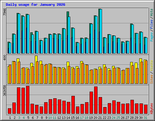 Daily usage for January 2026