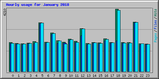 Hourly usage for January 2018
