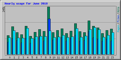 Hourly usage for June 2018