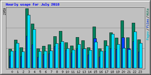 Hourly usage for July 2018