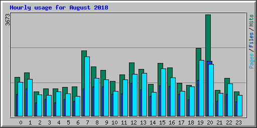 Hourly usage for August 2018