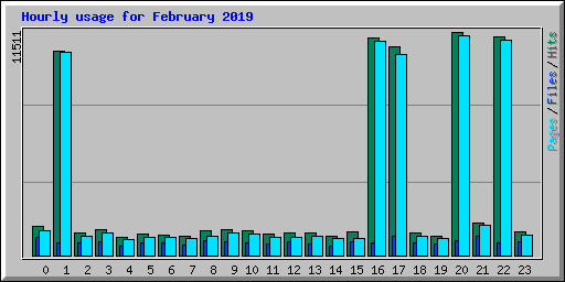 Hourly usage for February 2019