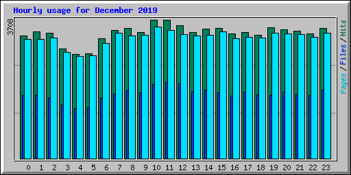 Hourly usage for December 2019