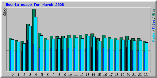 Hourly usage for March 2026